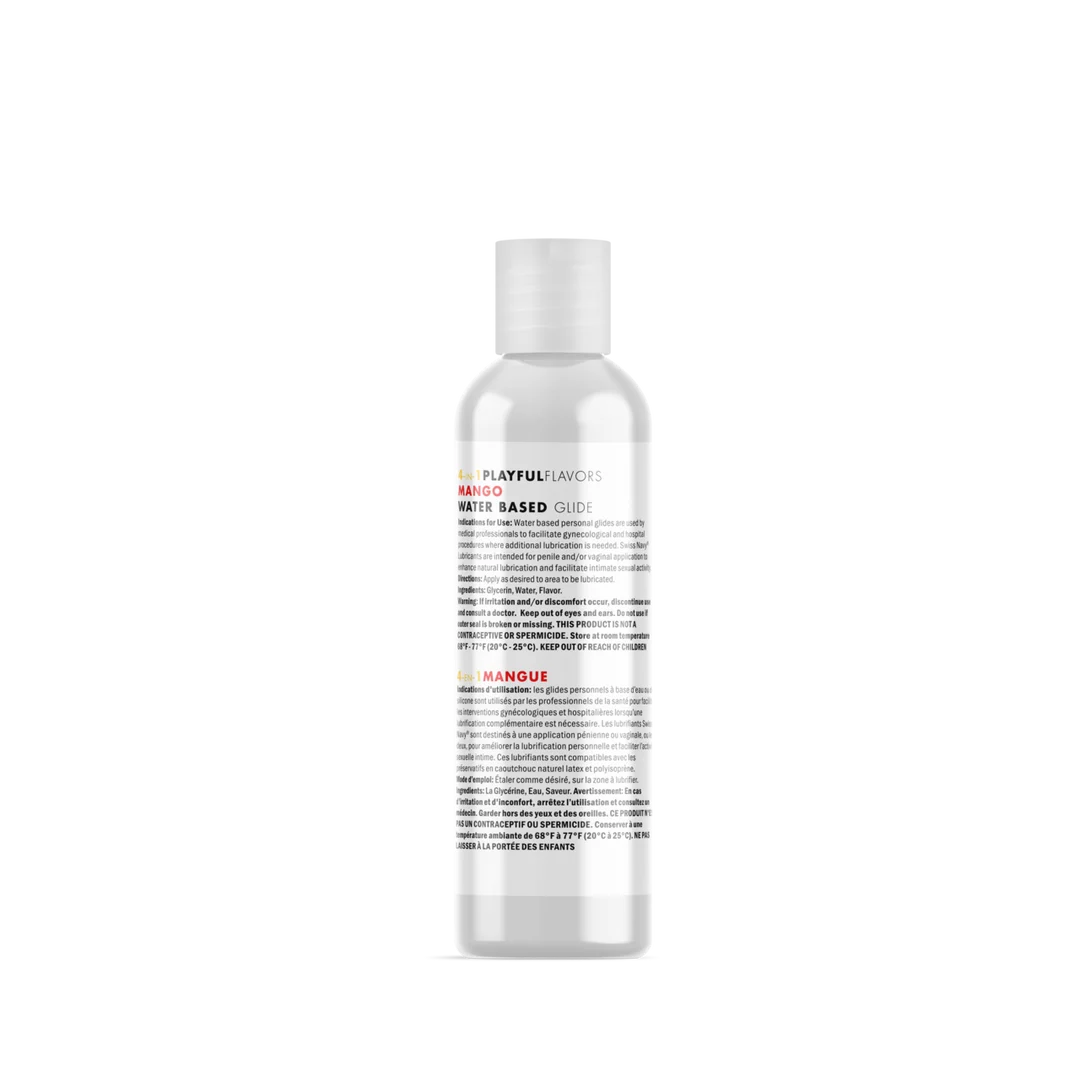 SN4N1FMG1_1 Lubrificante aromatizzato 4 in 1 Playful Flavors, commestibile e riscaldante, Mango, bustina da 5 ml, Swiss Navy - immagine 1