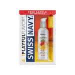 Lubrificante aromatizzato 4 in 1 Playful Flavors, commestibile e riscaldante, Mango, bustina da 5 ml, Swiss Navy - immagine 2