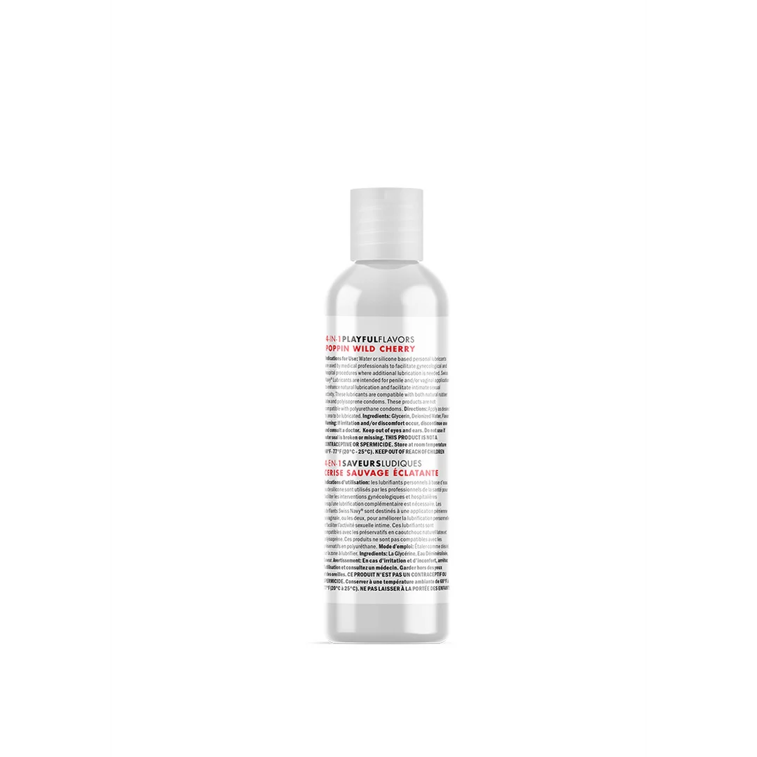 SN4N1FPWC1_1 Lubrificante aromatizzato – 4 in 1 Playful Flavors – Lubrificante al gusto Poppin Wild Cherry – Ciliegia – 29,5 ml – Swiss Navy - immagine 1