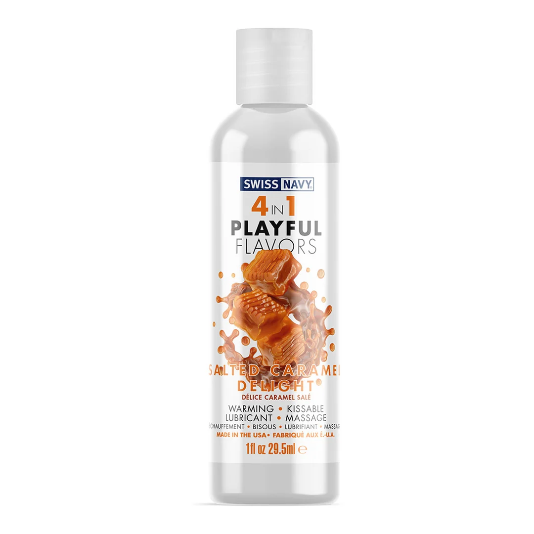 Lubrificante aromatizzato – 4 in 1 Playful Flavors – Salted Caramel Delight – 29,5 ml – Swiss Navy - immagine 2