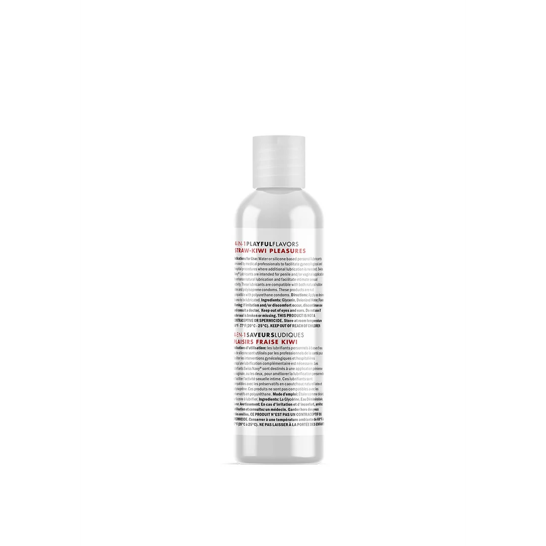 Lubrificante – 4 in 1 Playful Flavors, commestibile e riscaldante – Straw Kiwi Pleasures – Swiss Navy – 29,5 ml - immagine 1