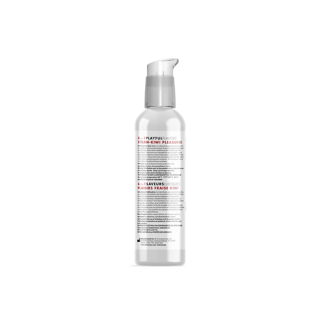 Lubrificante – 4 in 1 Playful Flavors, commestibile e riscaldante – Straw Kiwi Pleasures – Swiss Navy – 29,5 ml - immagine 4
