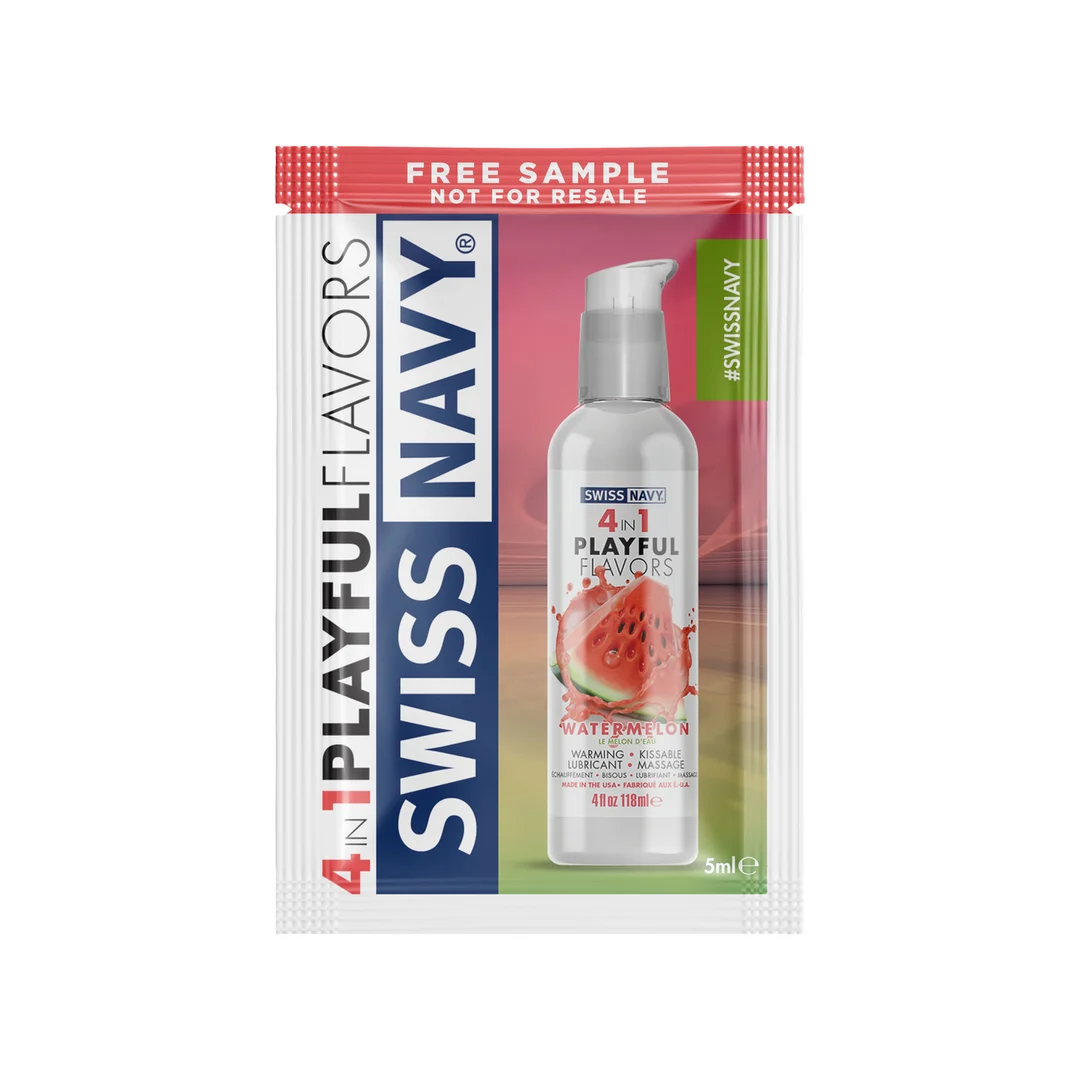 Lubrificante aromatizzato 4 in 1 Playful Flavors al gusto di anguria, Anguria, 5 ml, Swiss Navy - immagine 2
