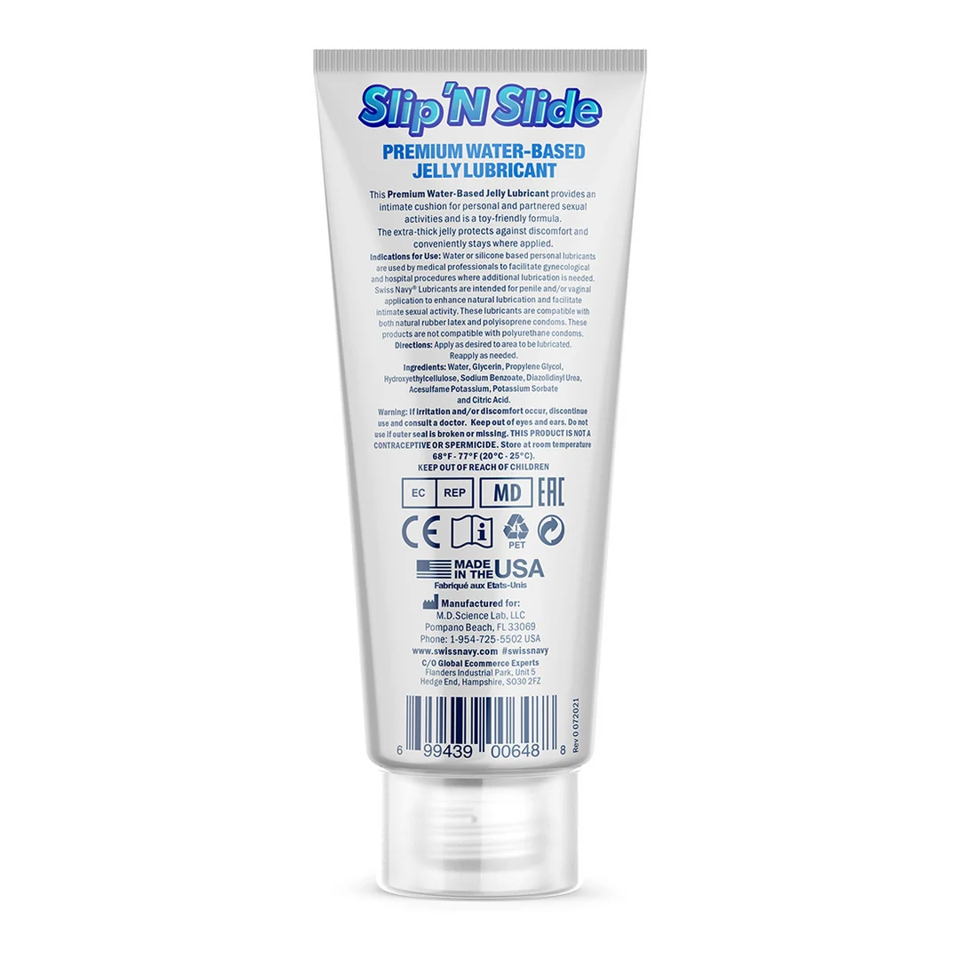 Lubrificante a base d’acqua – jelly ultra densa che resta dove la applichi – senza profumo e insapore – 59 ml – Swiss Navy - immagine 1