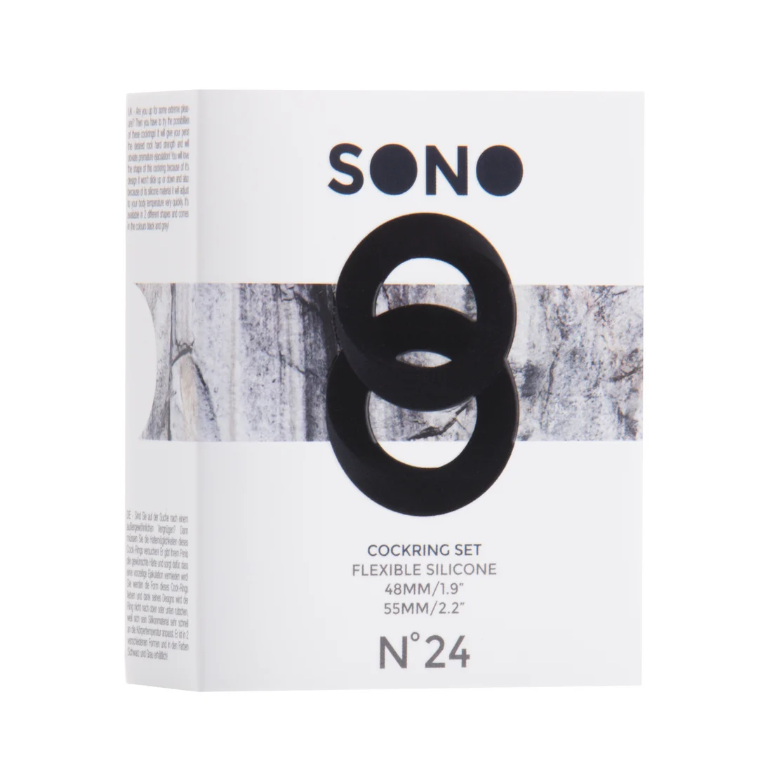 SON024BLK-2 Set di anelli fallici Sono by Shots No.24 - immagine 1