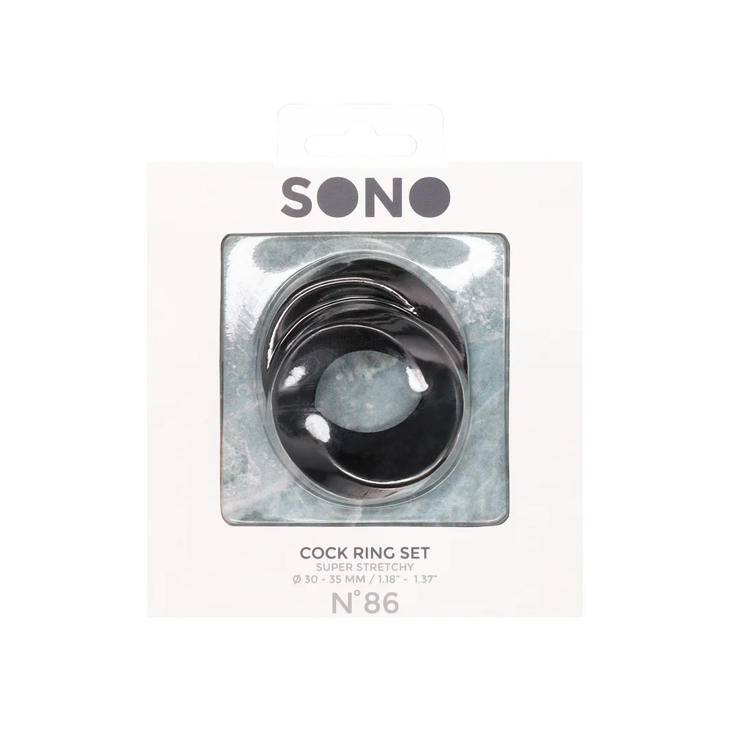 SON086BLK_1_1 Set di anelli fallici in due misure – Set di anelli fallici - immagine 1