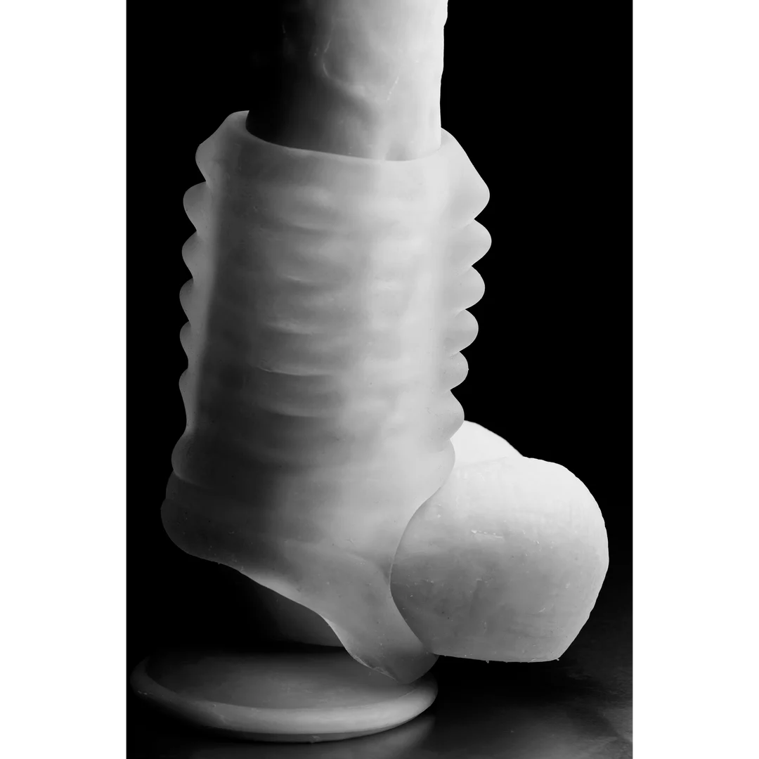 Guaina masturbatoria XR Brands con fascia per i testicoli - immagine 6