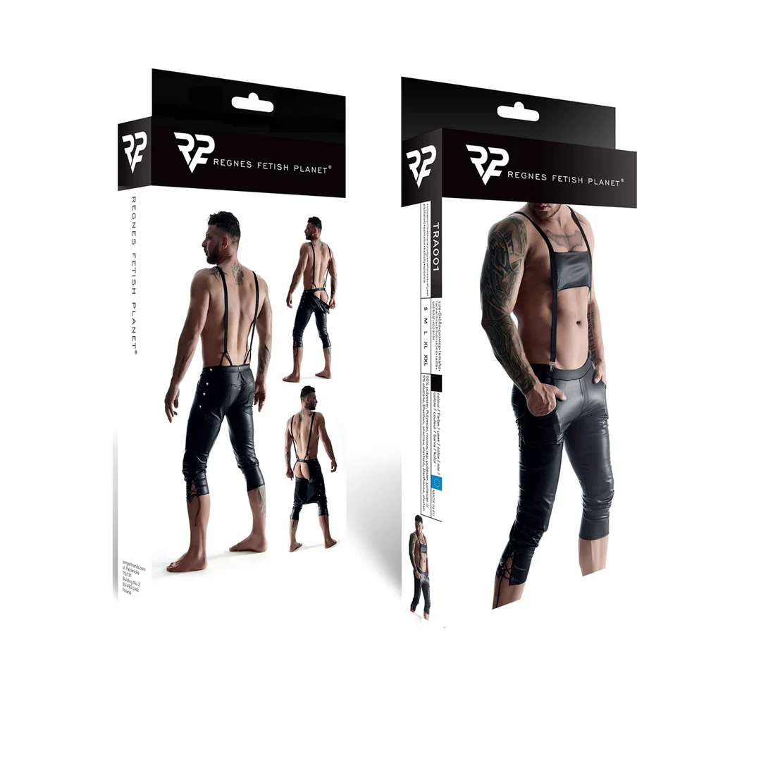 Outfit fetish da uomo in wetlook con dettagli metallici – Regnes Fetish Planet - immagine 7
