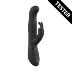 vibratore rabbit con perle rotanti e doppia stimolazione nero (Izara) VIVE by Shots