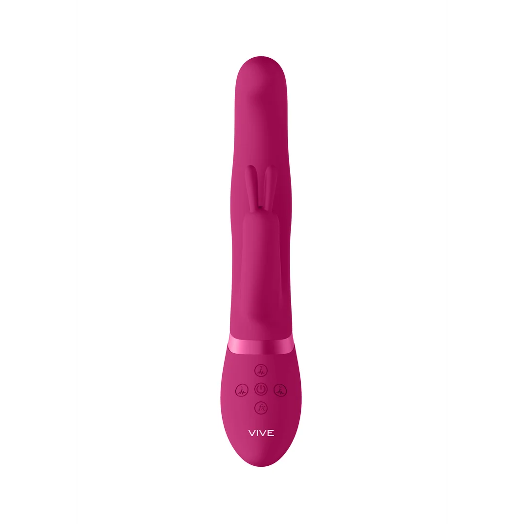 vibratore rabbit con perle rotanti e doppia stimolazione nero (Izara) VIVE by Shots - immagine 12