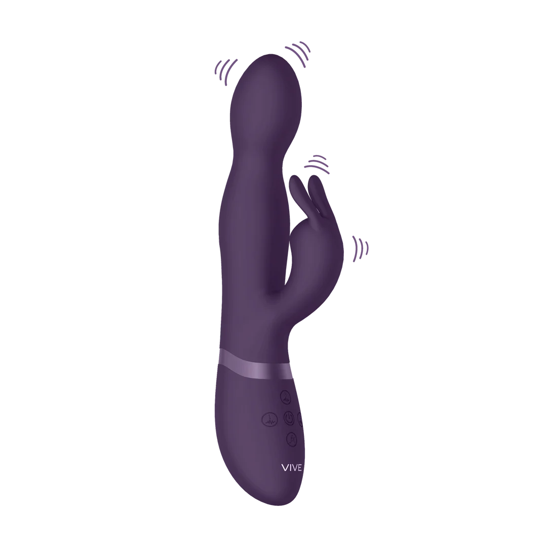 Vibratore rabbit – punta rotante a 360° per il punto G e 10 modalità – VIVE by Shots, viola - immagine 4