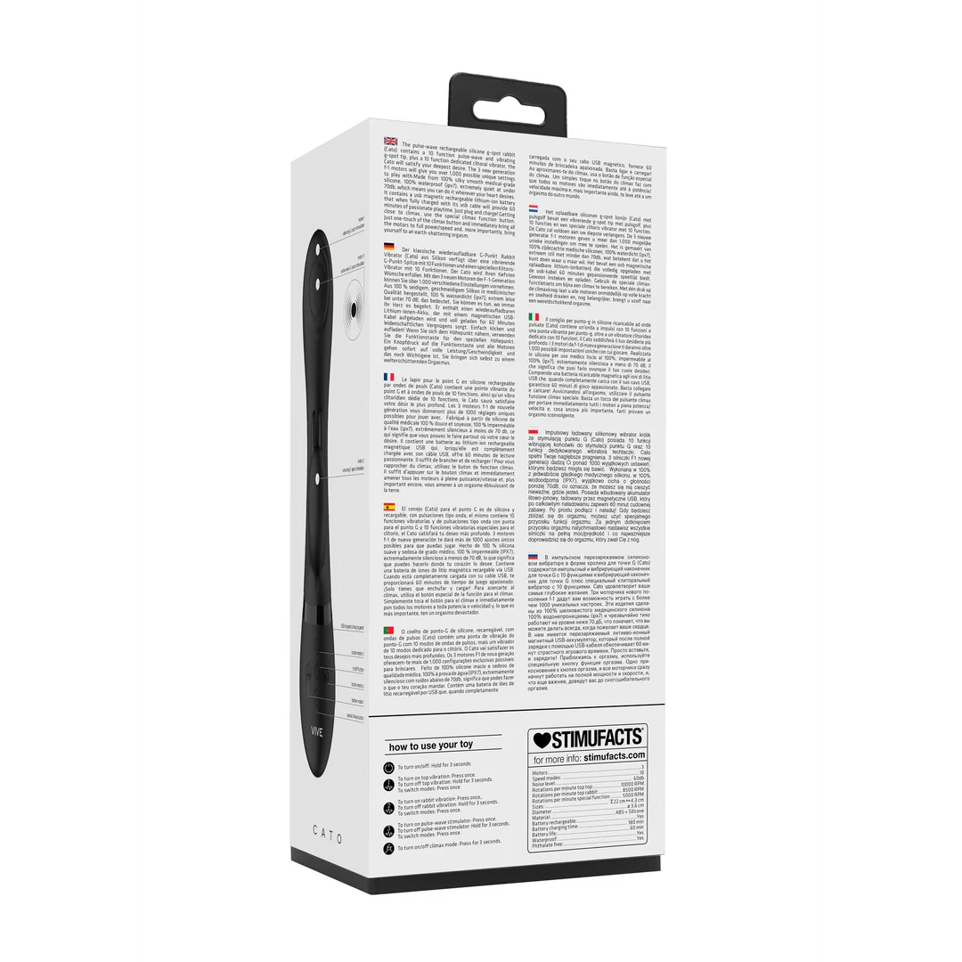 Rabbit vibratore con punta a onde pulsanti per il punto G e vibratore per il clitoride, nero, VIVE by Shots - immagine 9