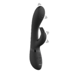 Rabbit vibratore con punta a onde pulsanti per il punto G e vibratore per il clitoride, nero, VIVE by Shots - immagine 10