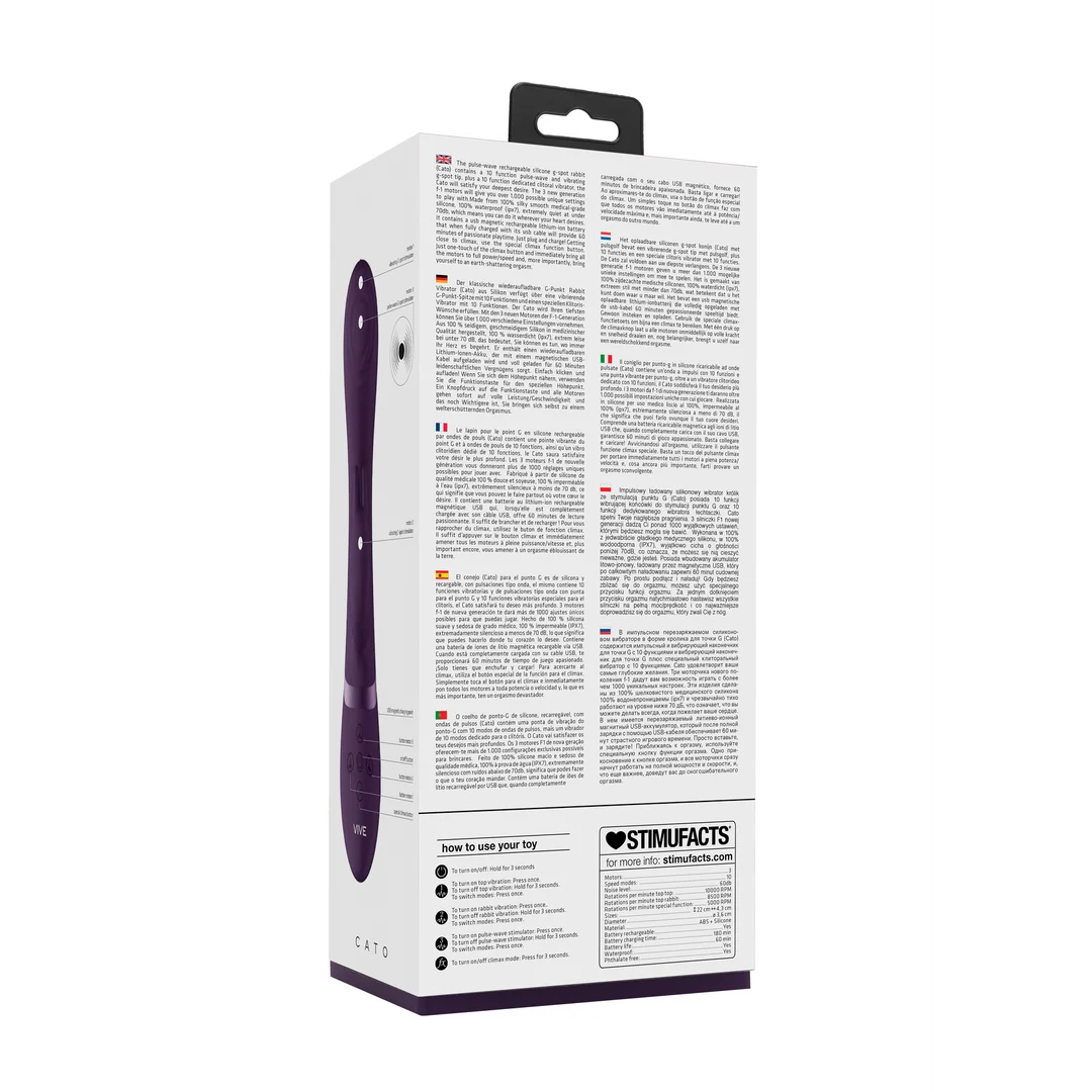 Rabbit vibratore con punta a onde pulsanti per il punto G e vibratore per il clitoride, nero, VIVE by Shots - immagine 3