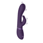 Rabbit vibratore con punta a onde pulsanti per il punto G e vibratore per il clitoride, nero, VIVE by Shots - immagine 4