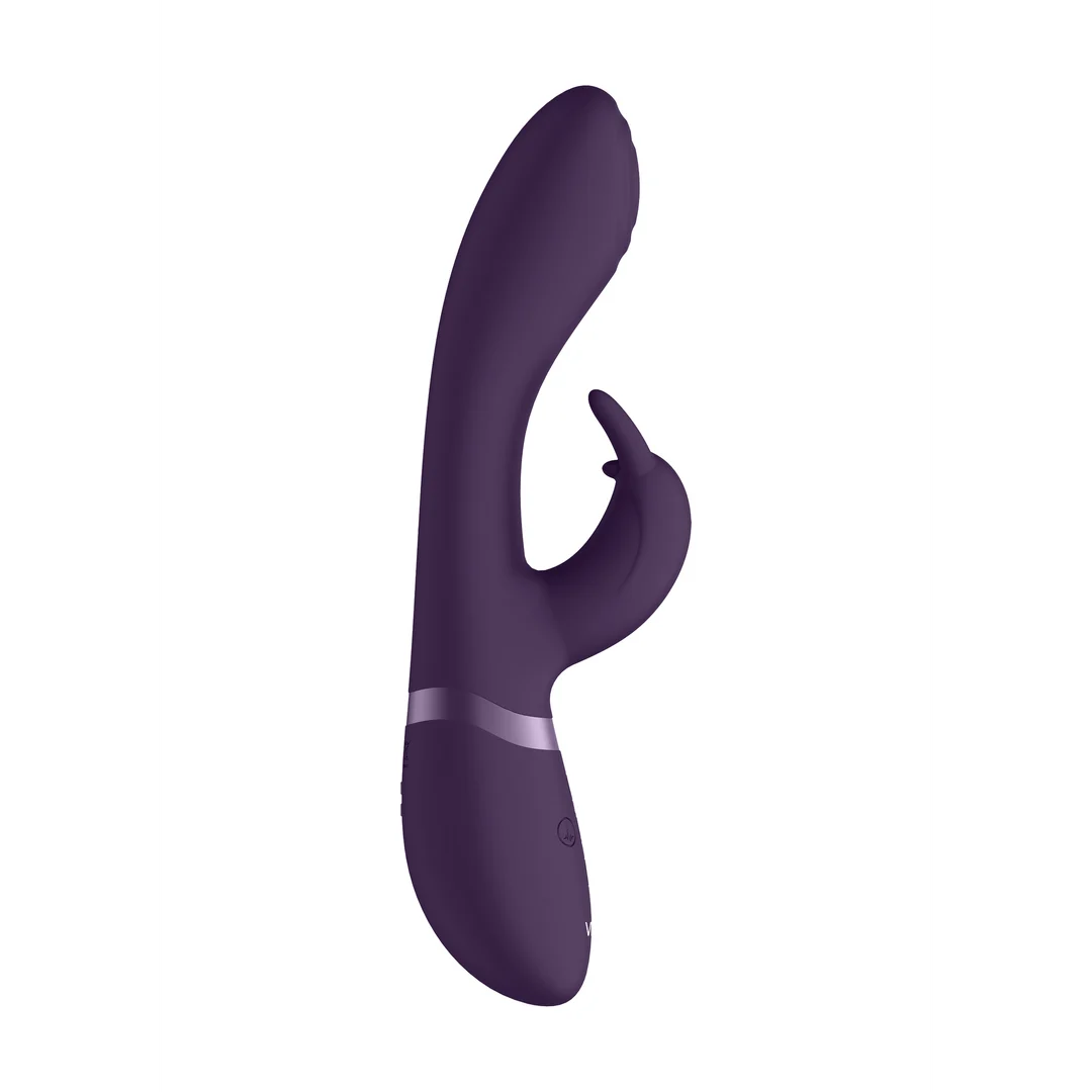 Rabbit vibratore con punta a onde pulsanti per il punto G e vibratore per il clitoride, nero, VIVE by Shots - immagine 6