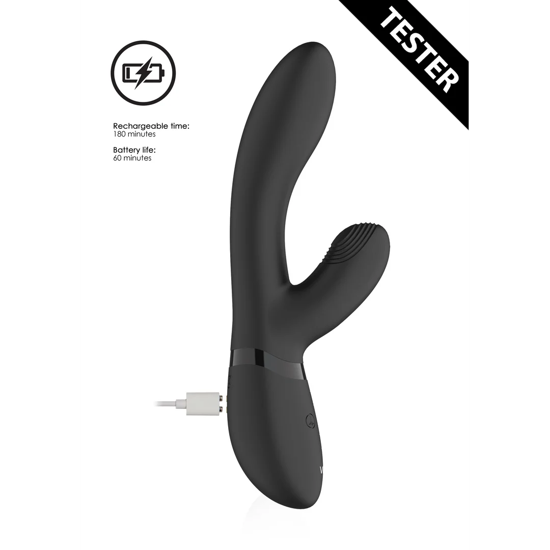 Rabbit vibratore con stimolazione clitoridea a onde pulsanti e 10 funzioni, rosa, VIVE by Shots - immagine 5