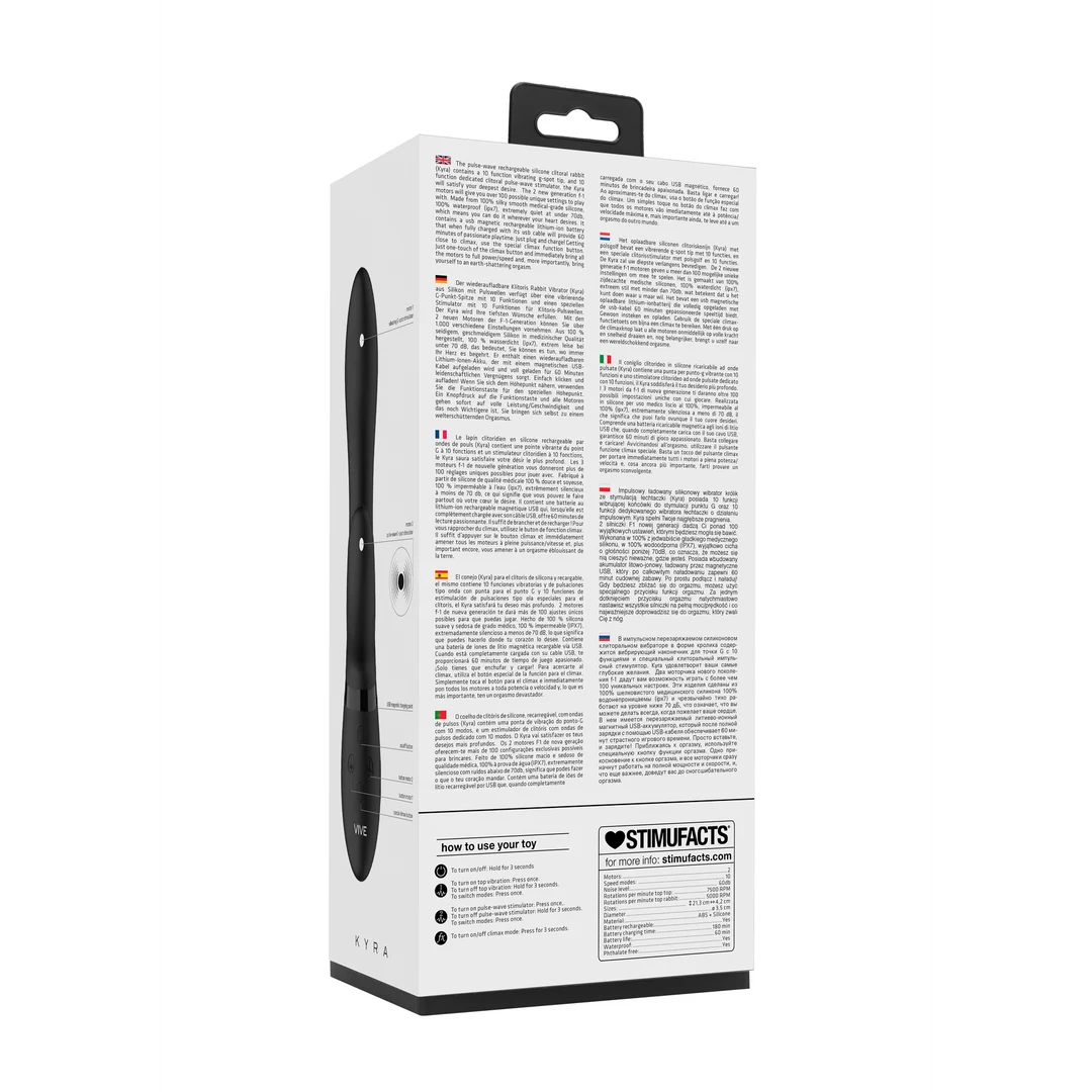 Rabbit vibratore con stimolazione clitoridea a onde pulsanti e 10 funzioni, rosa, VIVE by Shots - immagine 9