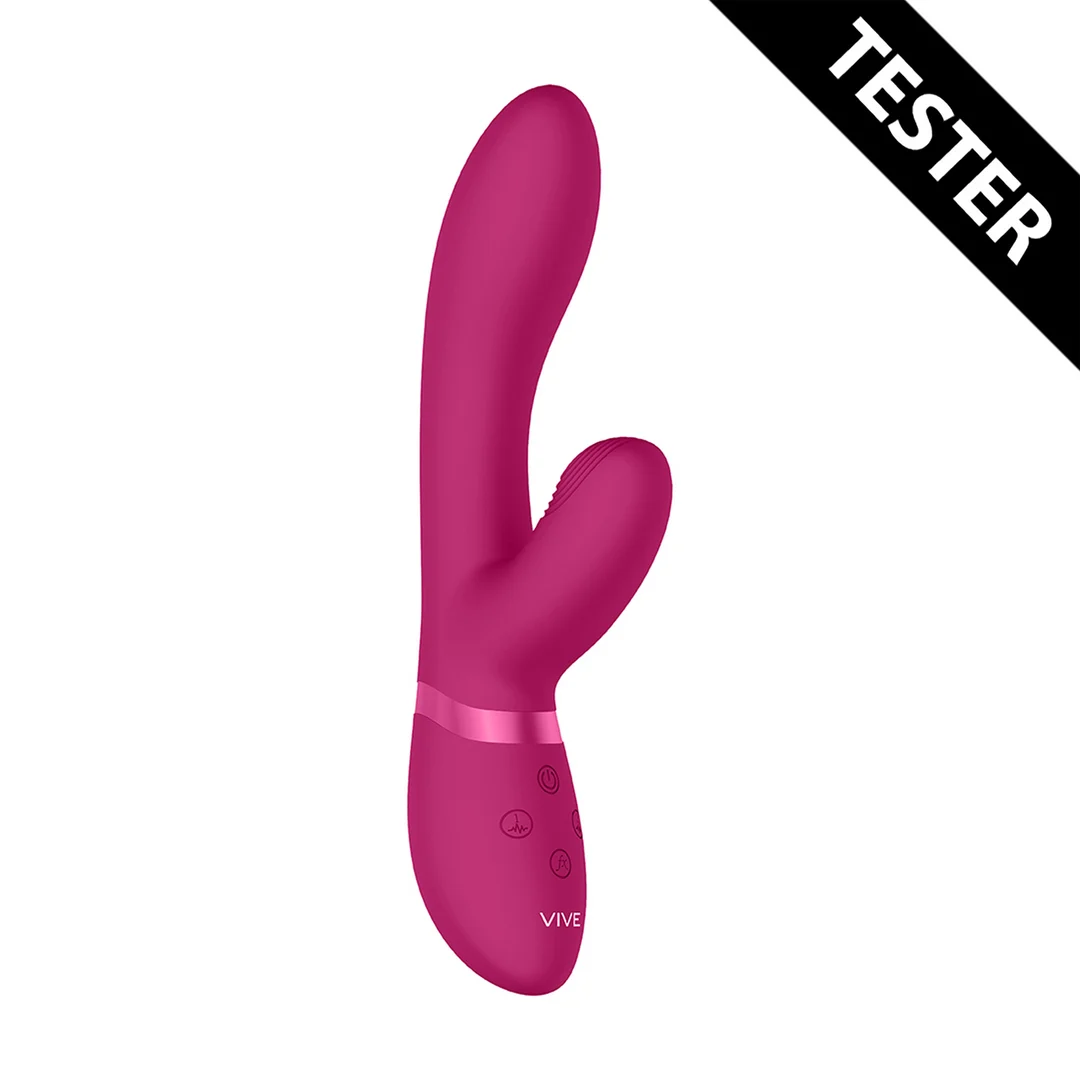 VIVE018PNKTEST_1_1 Rabbit vibratore con stimolazione clitoridea a onde pulsanti e 10 funzioni, rosa, VIVE by Shots - immagine 1