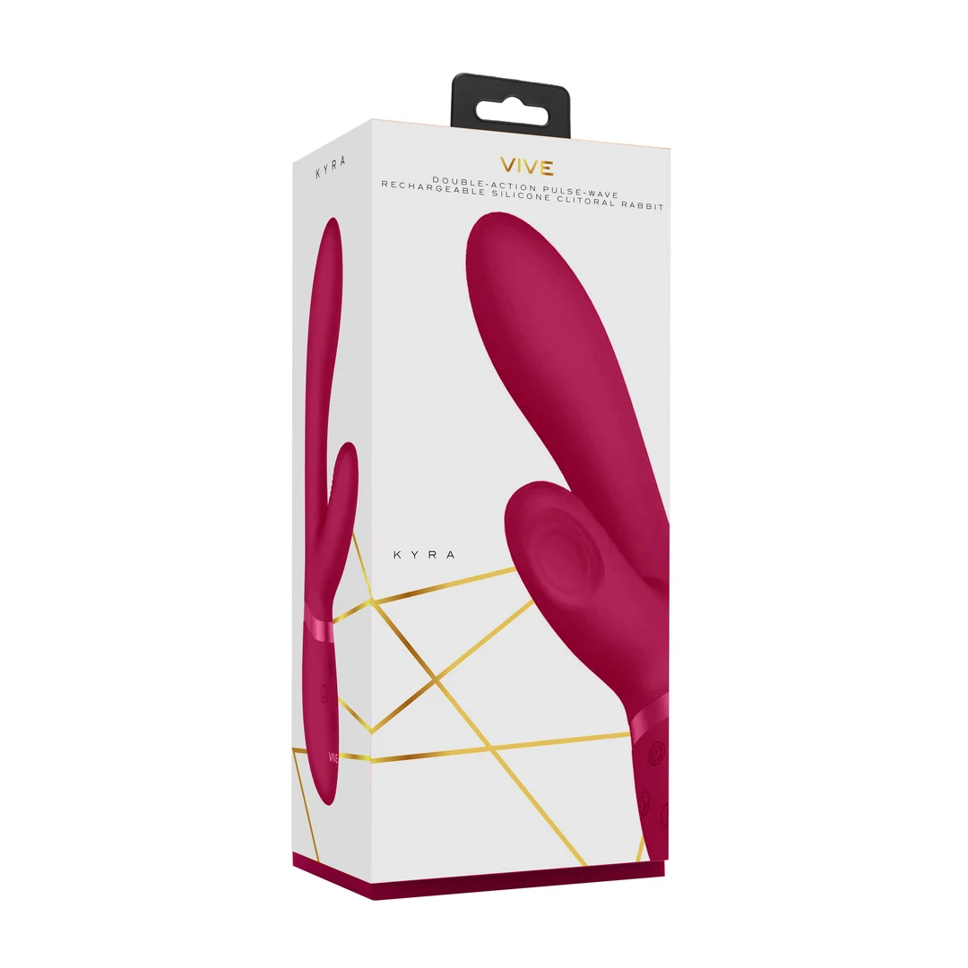 Rabbit vibratore con stimolazione clitoridea a onde pulsanti e 10 funzioni, rosa, VIVE by Shots - immagine 14