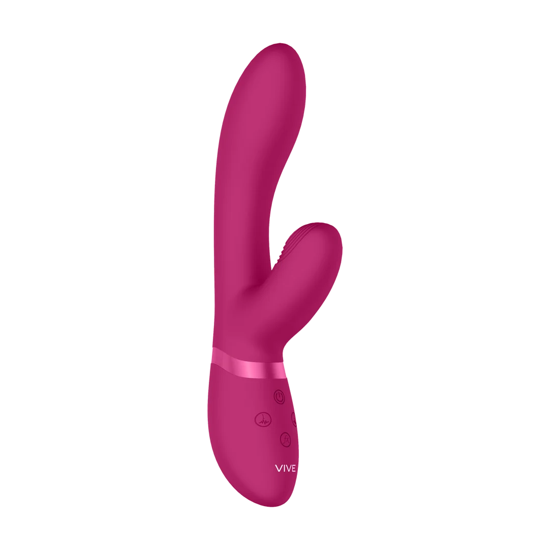 Rabbit vibratore con stimolazione clitoridea a onde pulsanti e 10 funzioni, rosa, VIVE by Shots - immagine 16