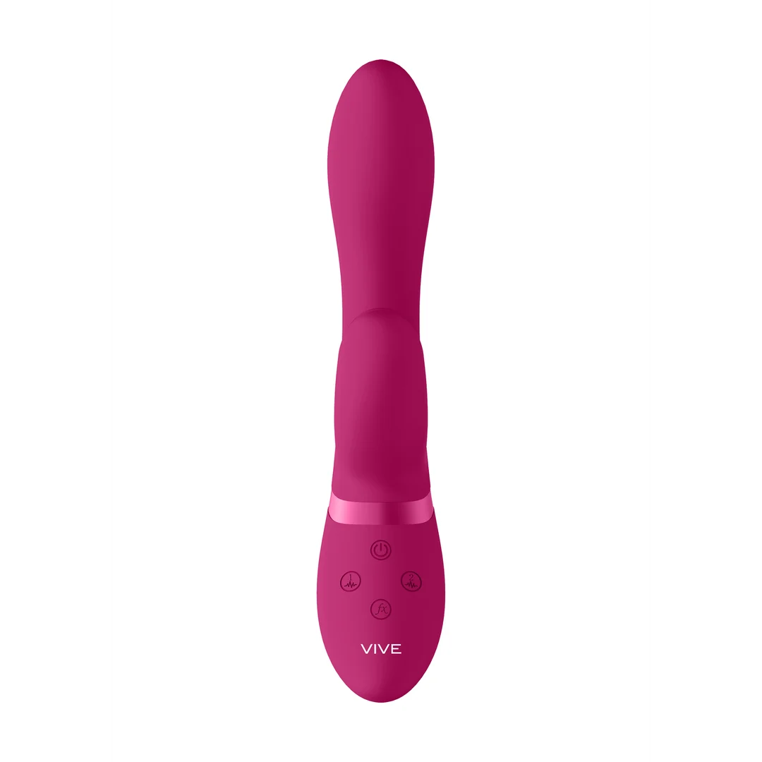 Rabbit vibratore con stimolazione clitoridea a onde pulsanti e 10 funzioni, rosa, VIVE by Shots - immagine 17