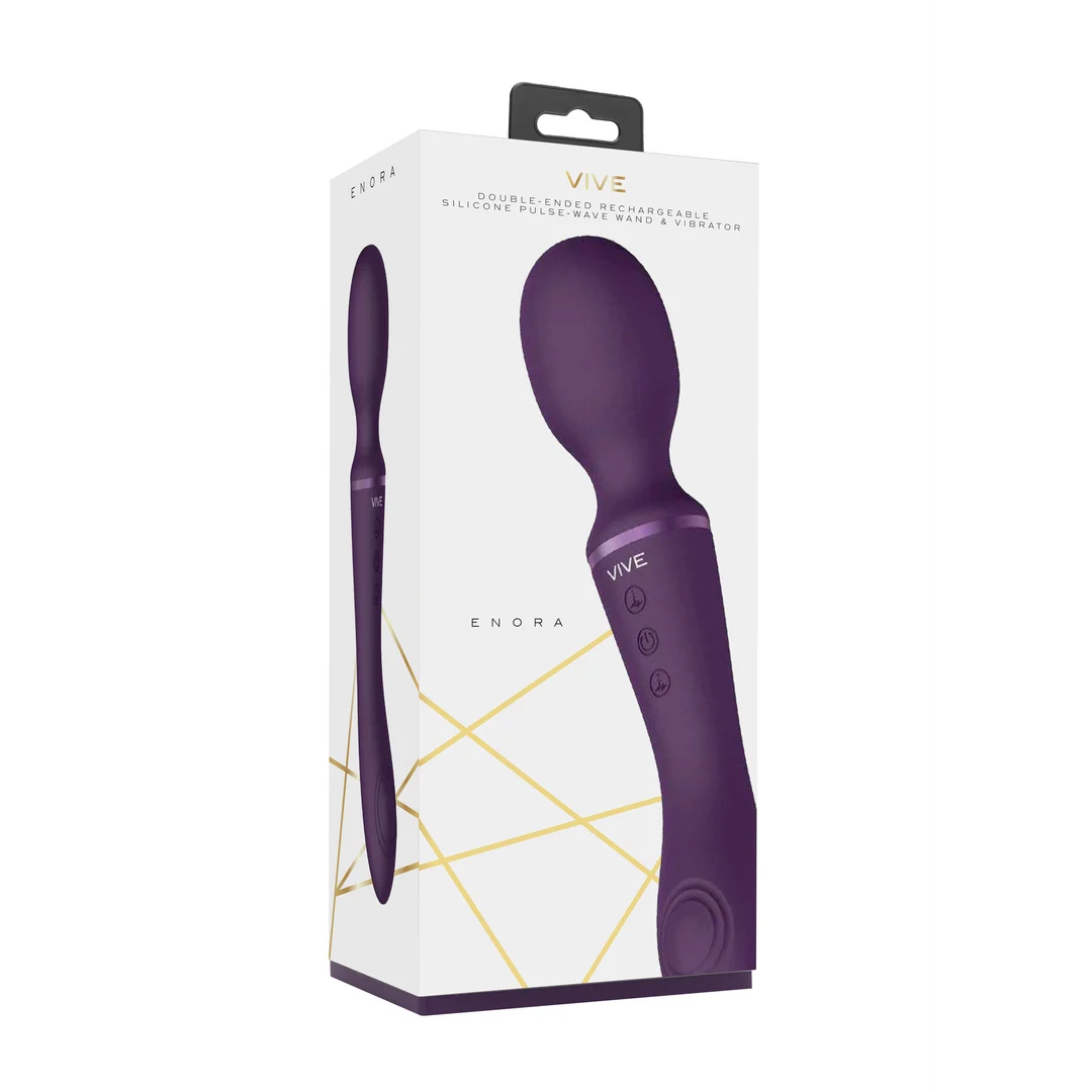 Vibratore wand doppio con doppio motore e 10+10 modalità, viola VIVE by Shots - immagine 8