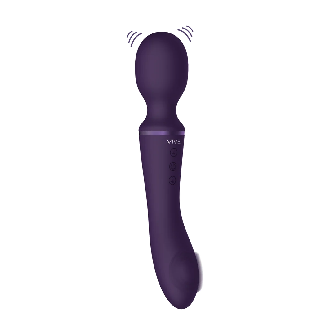 Vibratore wand doppio con doppio motore e 10+10 modalità, viola VIVE by Shots - immagine 10