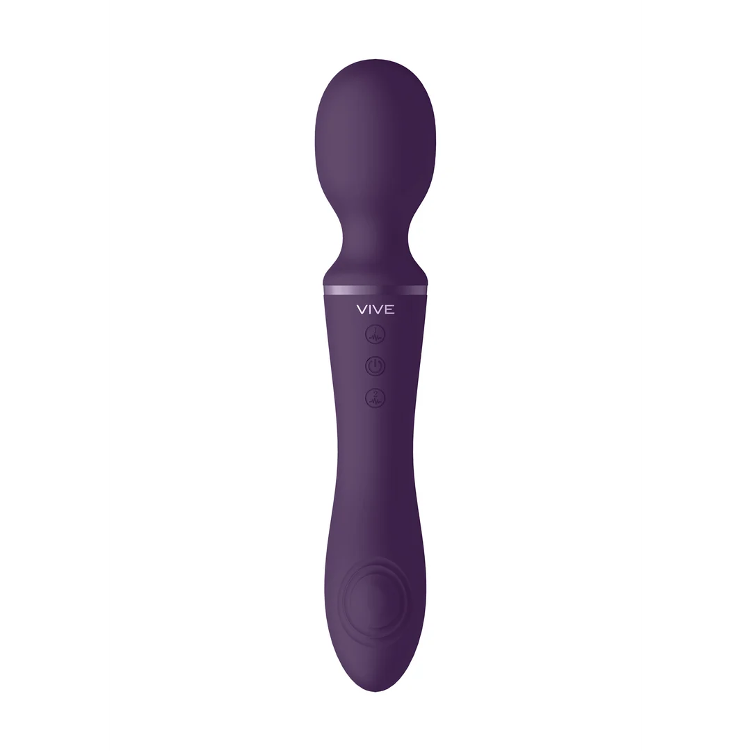 Vibratore wand doppio con doppio motore e 10+10 modalità, viola VIVE by Shots - immagine 11