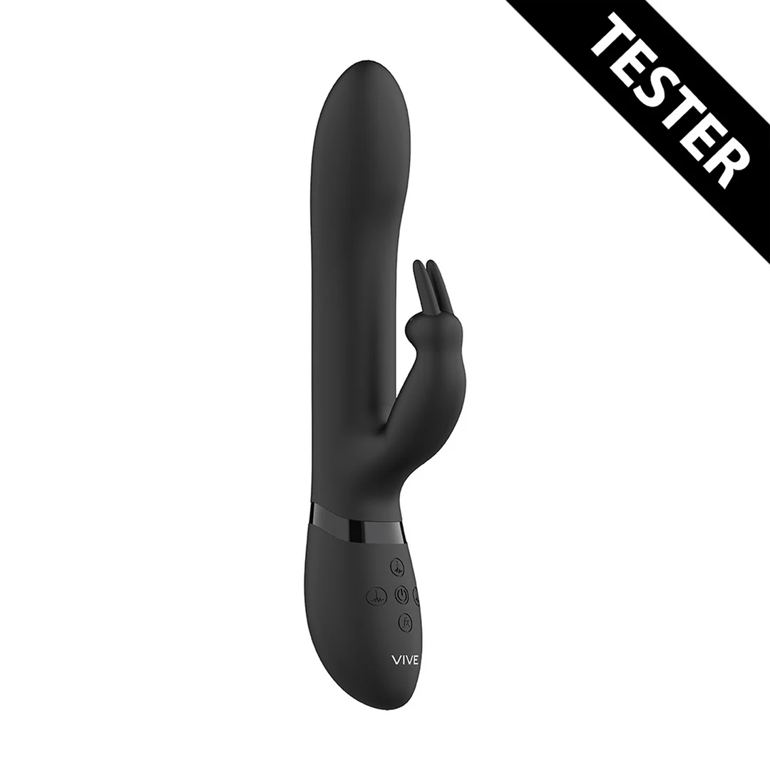 Vibratore rabbit con perline mobili su e giù e 3 motori, VIVE by Shots, nero VIVE by Shots - immagine 1