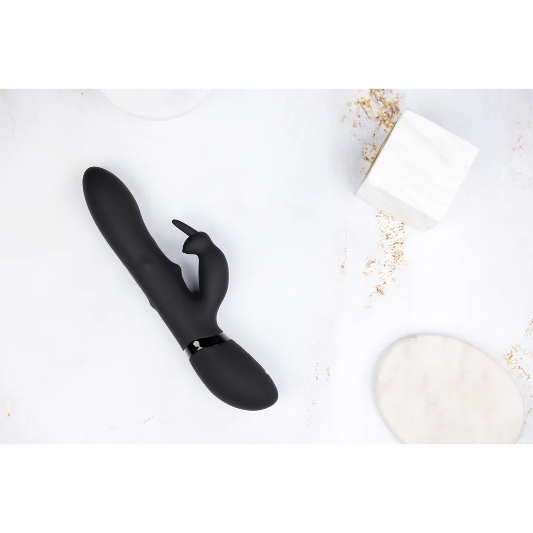 Vibratore rabbit con perline mobili su e giù e 3 motori, VIVE by Shots, nero VIVE by Shots - immagine 7