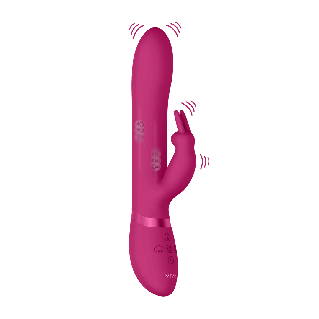 Vibratore rabbit con perline mobili su e giù e 3 motori, VIVE by Shots, nero VIVE by Shots - immagine 10