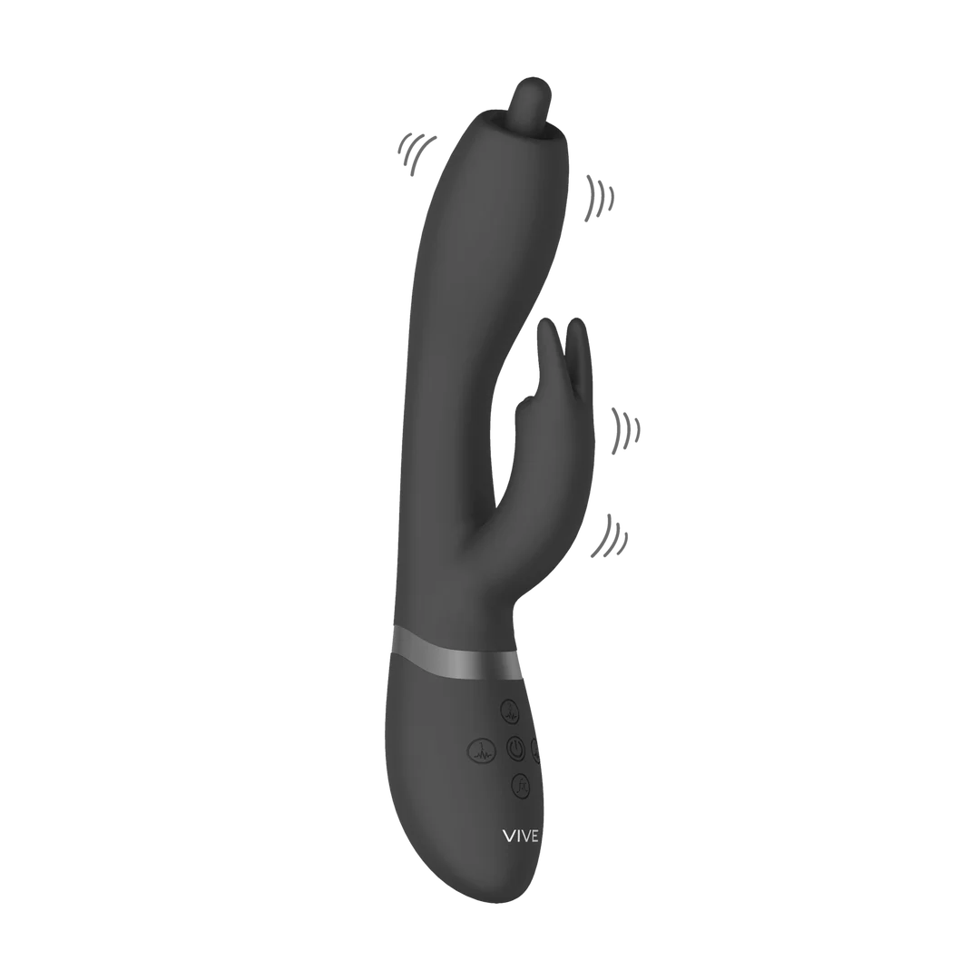 Vibratore rabbit con punta rotante a 360° per il punto G e stimolazione clitoridea, VIVE by Shots, viola VIVE by Shots - immagine 4