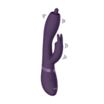 Vibratore rabbit con punta rotante a 360° per il punto G e stimolazione clitoridea, VIVE by Shots, viola VIVE by Shots - immagine 10