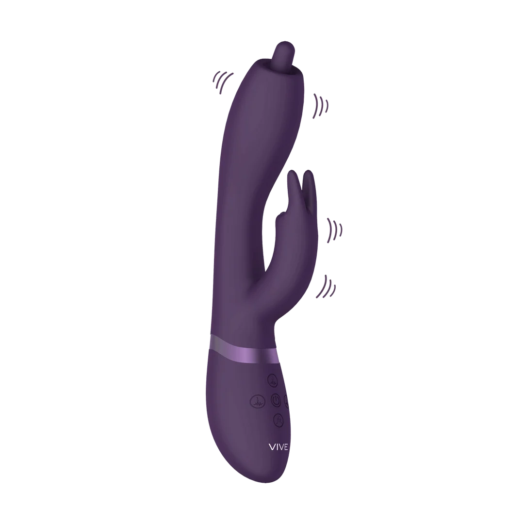 Vibratore rabbit con punta rotante a 360° per il punto G e stimolazione clitoridea, VIVE by Shots, viola VIVE by Shots - immagine 10