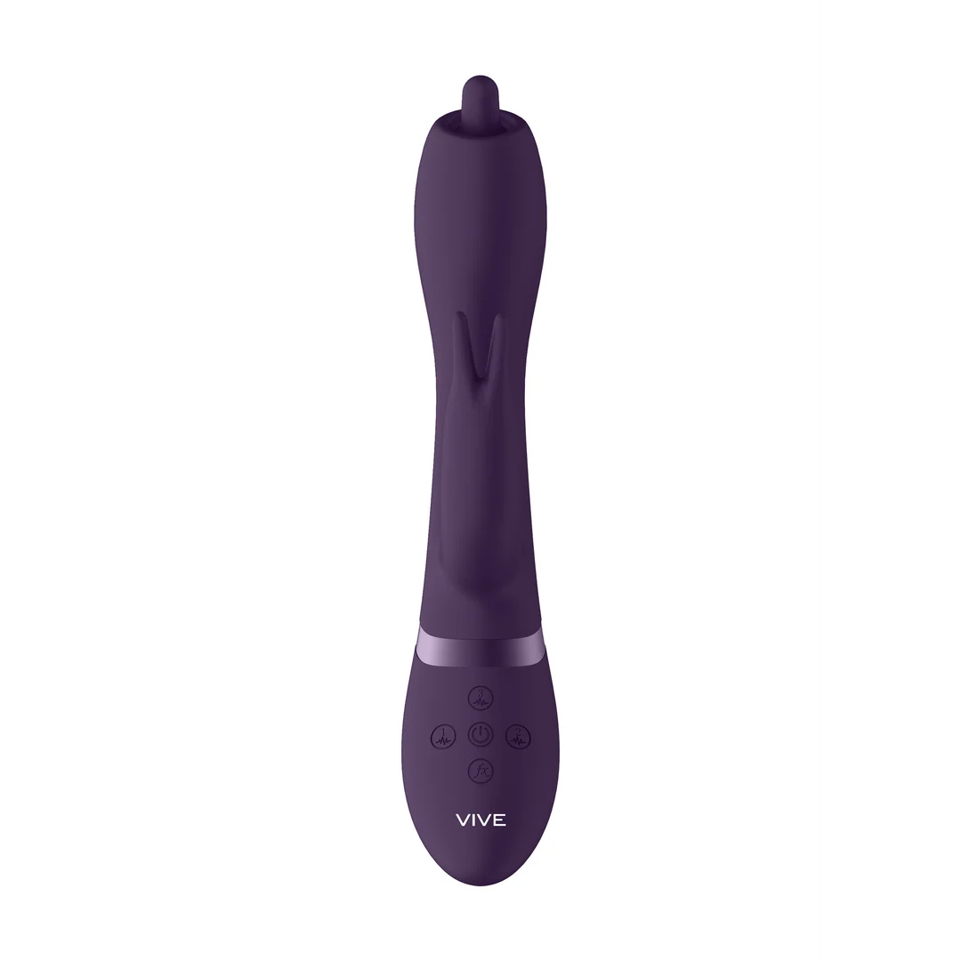 Vibratore rabbit con punta rotante a 360° per il punto G e stimolazione clitoridea, VIVE by Shots, viola VIVE by Shots - immagine 11