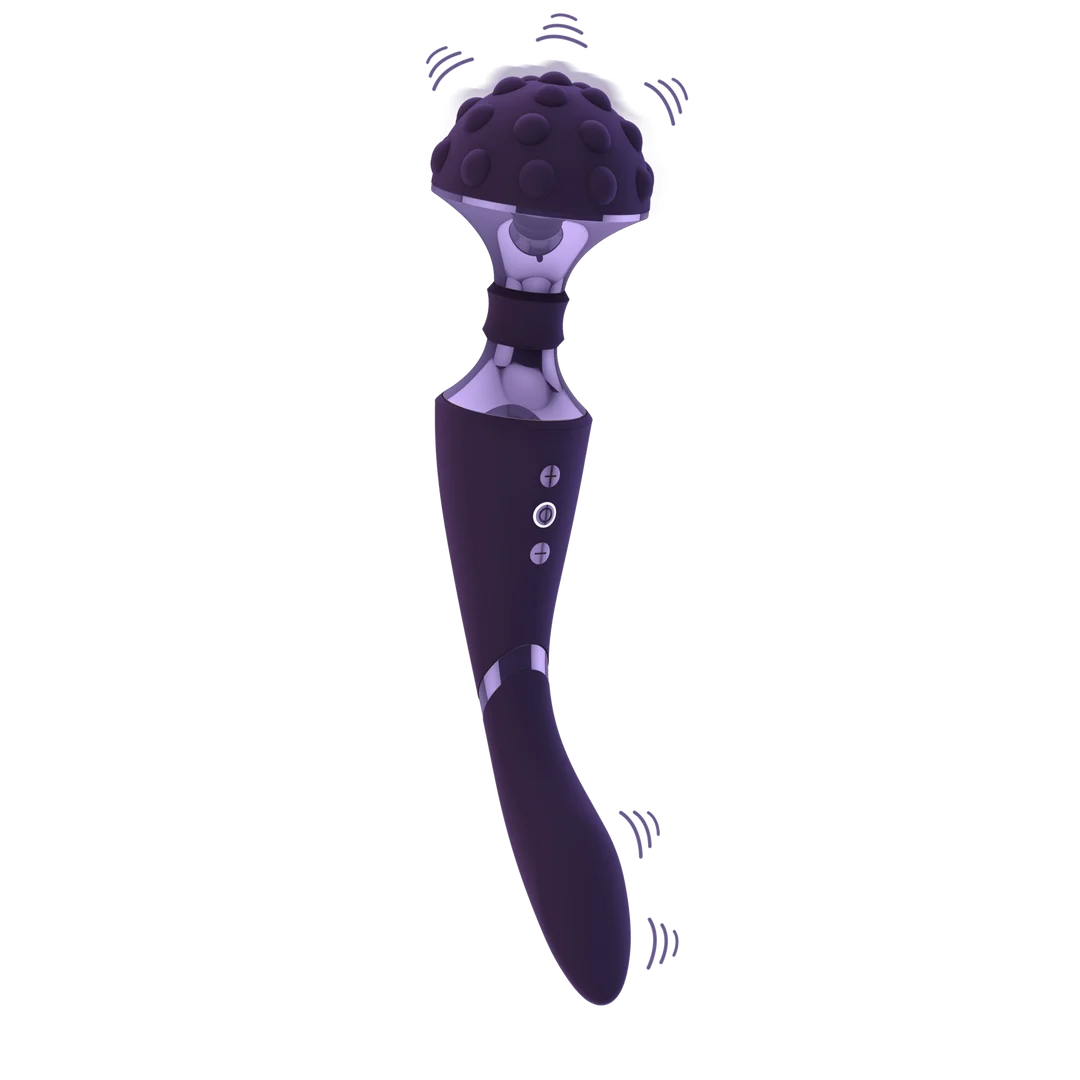 Vibratore wand con doppio motore e 10 modalità, viola, VIVE by Shots - immagine 10