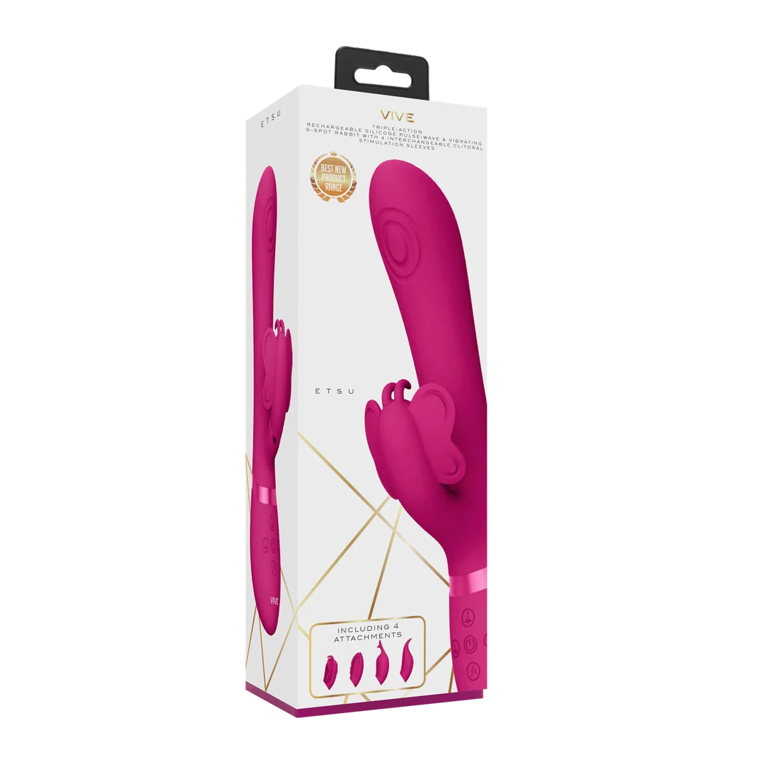 Vibratore rabbit – Pulse Wave per la stimolazione del punto G e del clitoride – VIVE Etsu viola VIVE by Shots - immagine 2
