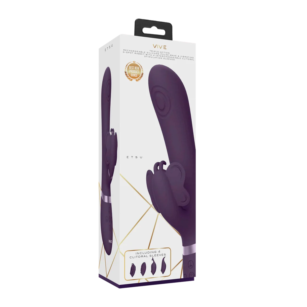 Vibratore rabbit – Pulse Wave per la stimolazione del punto G e del clitoride – VIVE Etsu viola VIVE by Shots - immagine 8