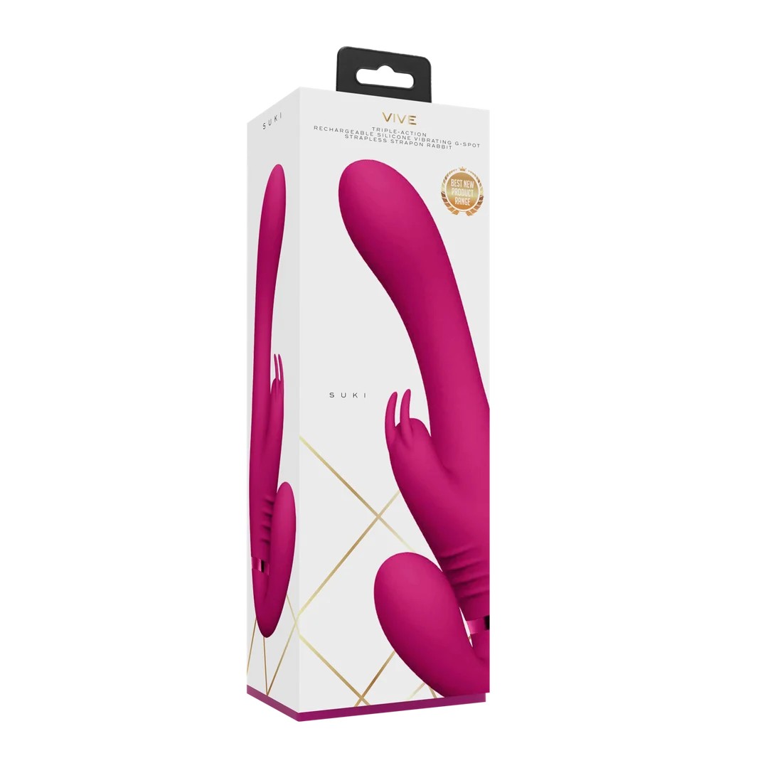 Vibratore senza cinturino per stimolazione di coppia – VIVE Suki, rosa, VIVE by Shots - immagine 2