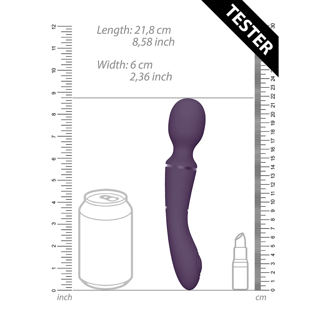 VIVE039PURTEST_1 Vibratore wand con doppio motore e 10 modalità, VIVE by Shots, viola, VIVE by Shots - immagine 1