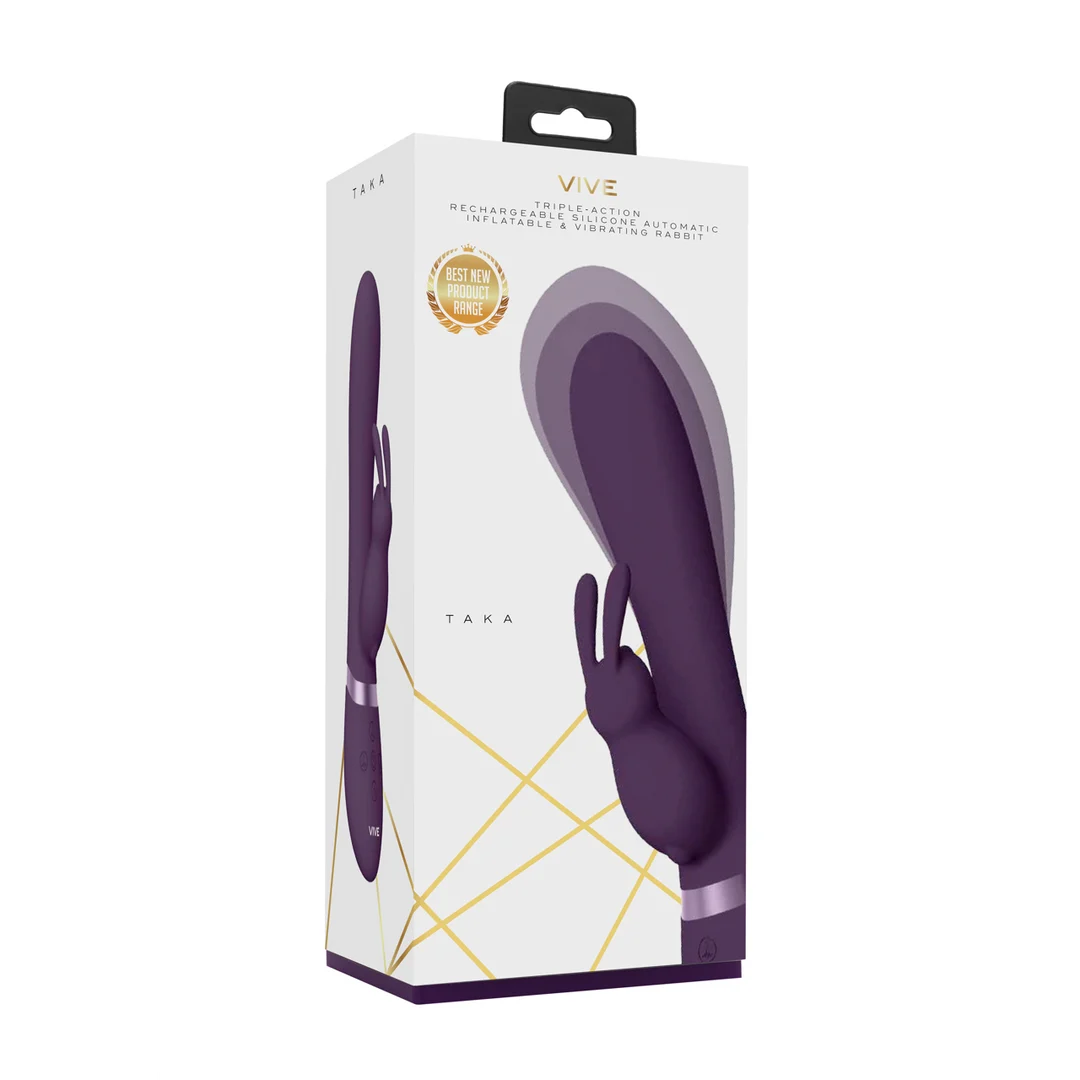 Vibratore rabbit, punto G gonfiabile e 10 modalità, VIVE nero VIVE by Shots - immagine 2