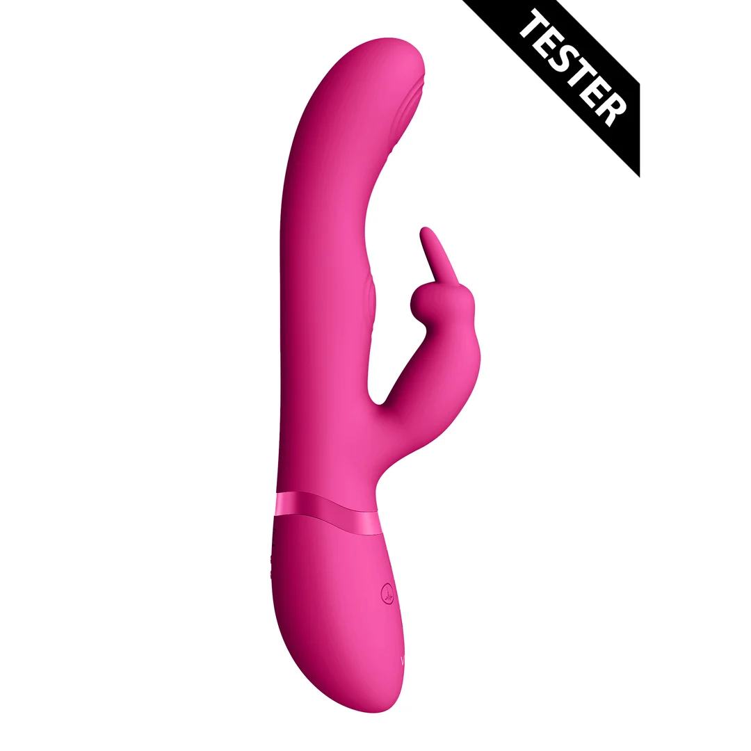 Vibratore rabbit con onde a impulsi duali e pulsante per l’orgasmo – VIVE by Shots, rosa VIVE by Shots - immagine 3