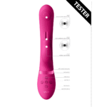 Vibratore rabbit con onde a impulsi duali e pulsante per l’orgasmo – VIVE by Shots, rosa VIVE by Shots - immagine 4