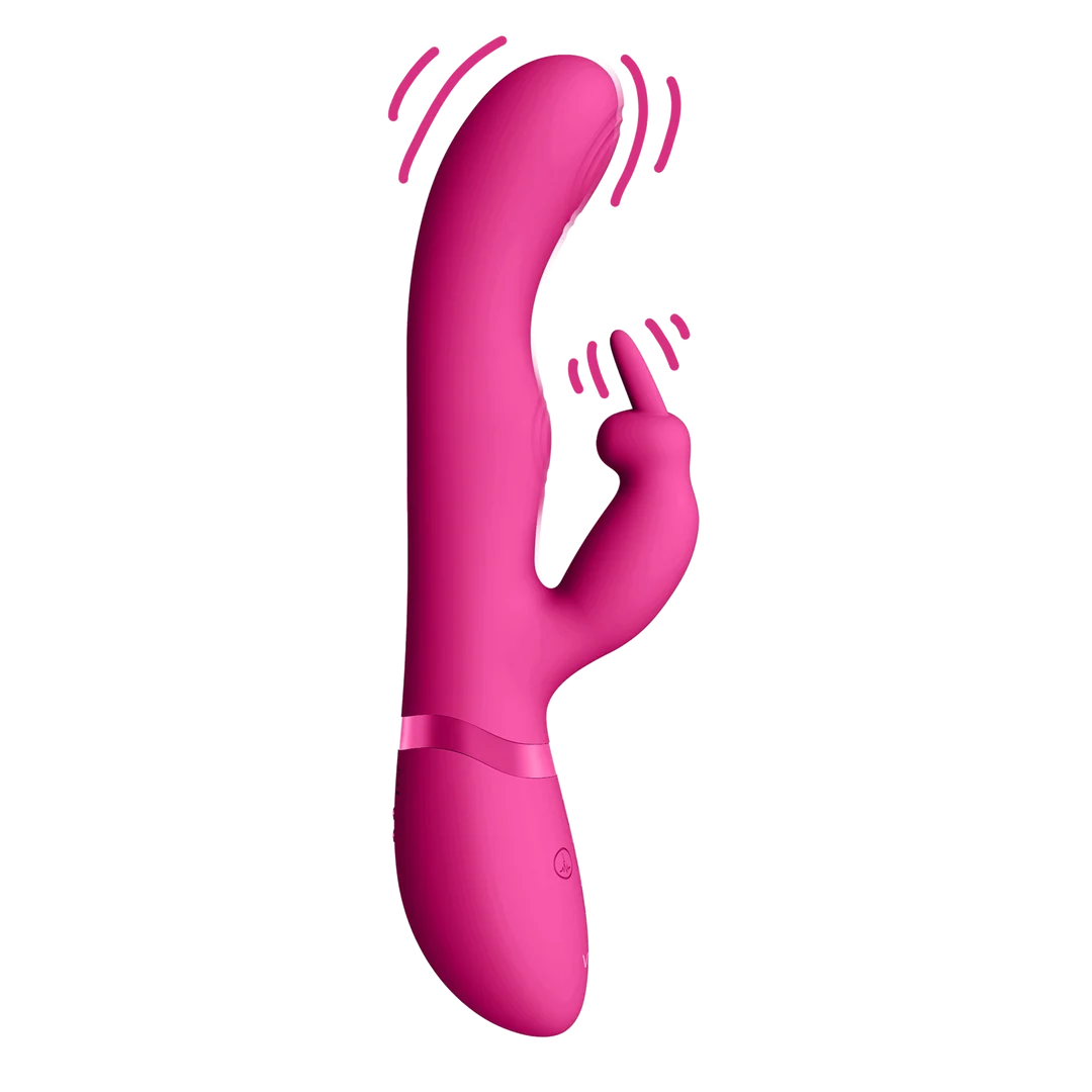 Vibratore rabbit con onde a impulsi duali e pulsante per l’orgasmo – VIVE by Shots, rosa VIVE by Shots - immagine 7