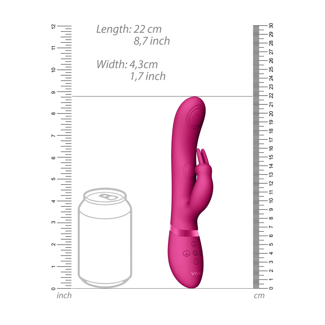 Vibratore rabbit con onde a impulsi duali e pulsante per l’orgasmo – VIVE by Shots, rosa VIVE by Shots - immagine 11