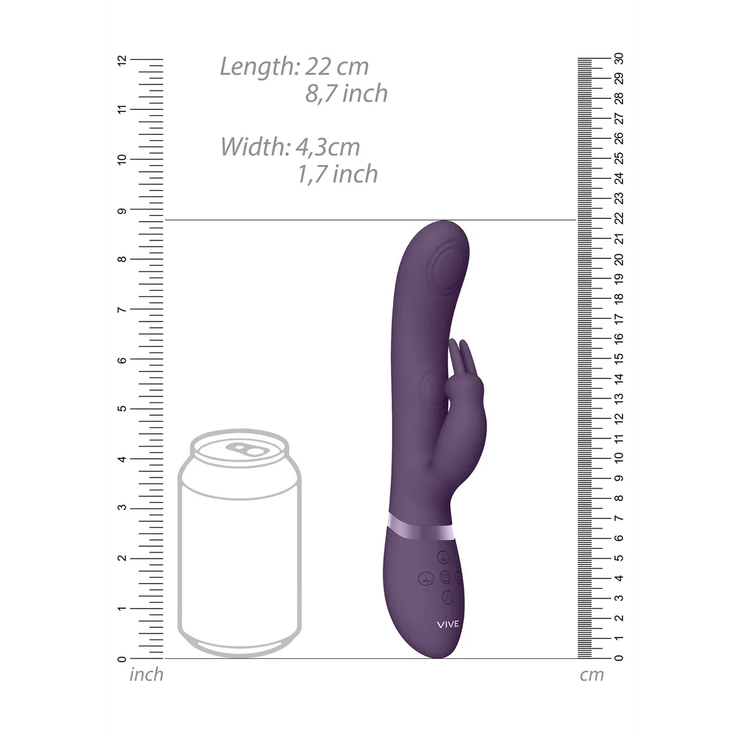 Vibratore rabbit con onde a impulsi duali e pulsante per l’orgasmo – VIVE by Shots, rosa VIVE by Shots - immagine 17