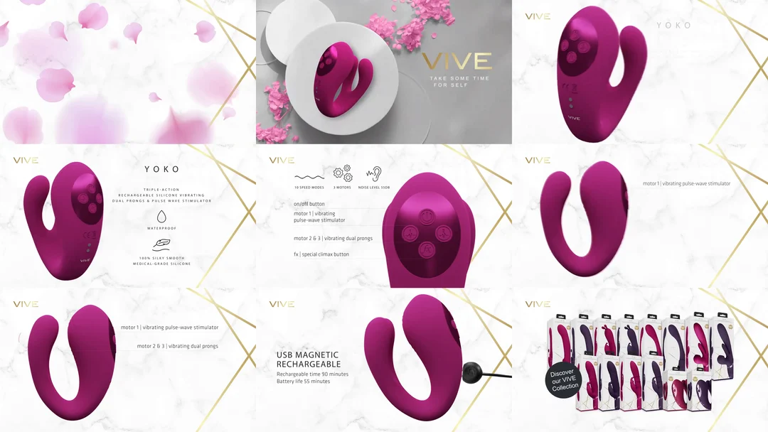 Vibratore doppio con funzione pulsante per il clitoride – Tester VIVE by Shots - immagine 6
