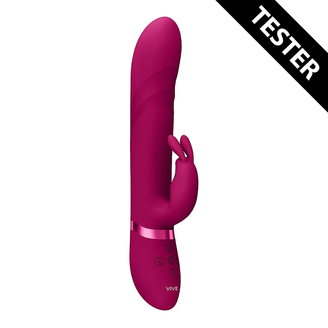 Vibratore rabbit con punta vibrante e perle rotanti, rosa, VIVE by Shots - immagine 1
