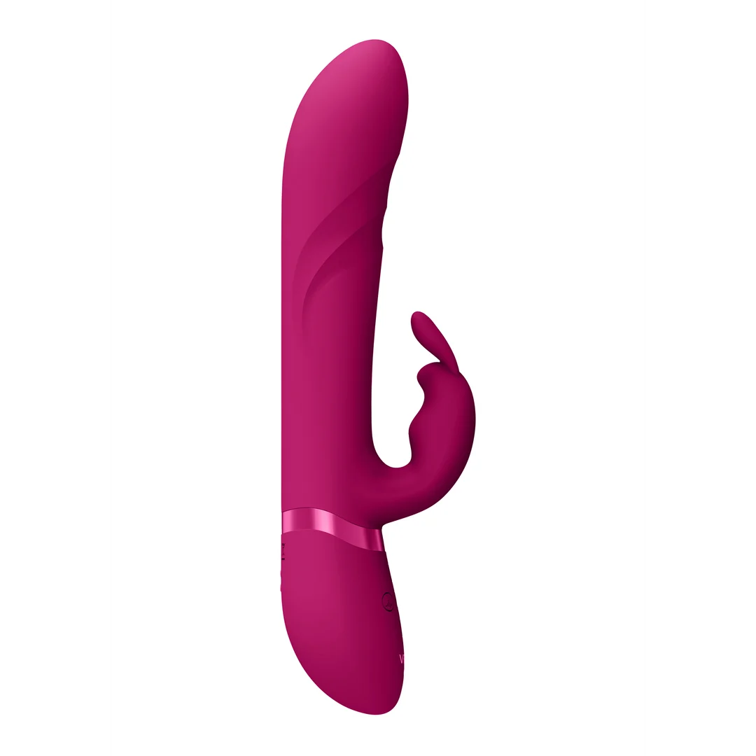 Vibratore rabbit con punta vibrante e perle rotanti, rosa, VIVE by Shots - immagine 5